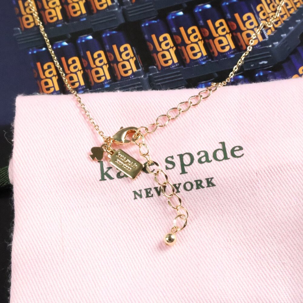 NWT: kate spade Gold Necklace with White Flower and Red Strawberry Charm 🍓 🍓 - Picture 2 of 2